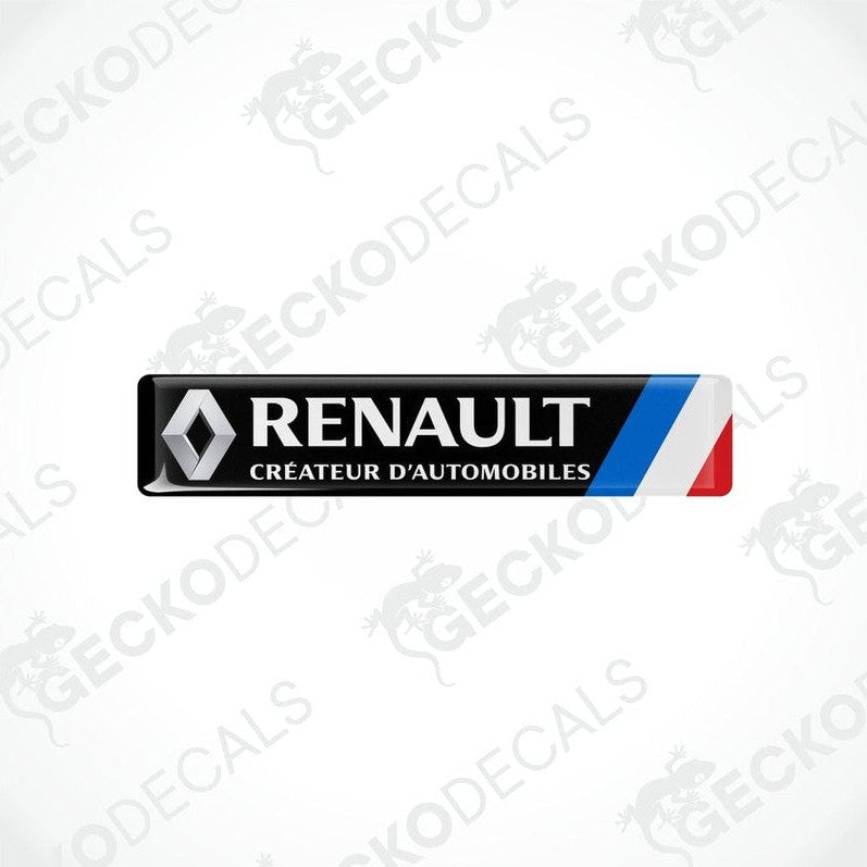  Black vinyl stickers with the RENAULT RS SPORT logo printed in black.