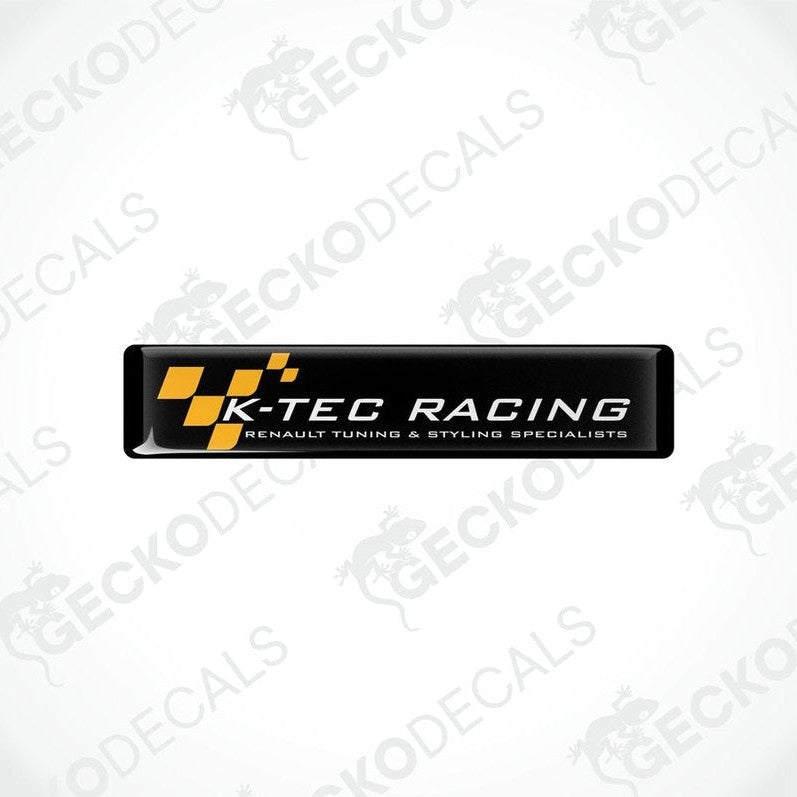  Black, yellow, and white racing decals with the text 'K-TEC RACING' and checkered flag design.
