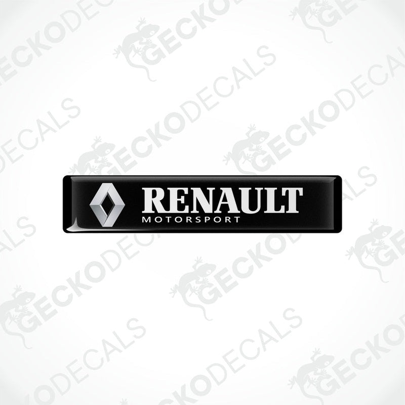  Black vinyl stickers with the Renault Motorsport logo printed on them.