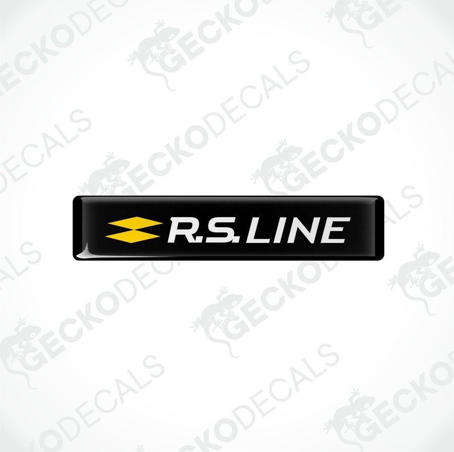  Black, yellow, and white racing decals with the text 'R.S.LINE' and checkered flag design.