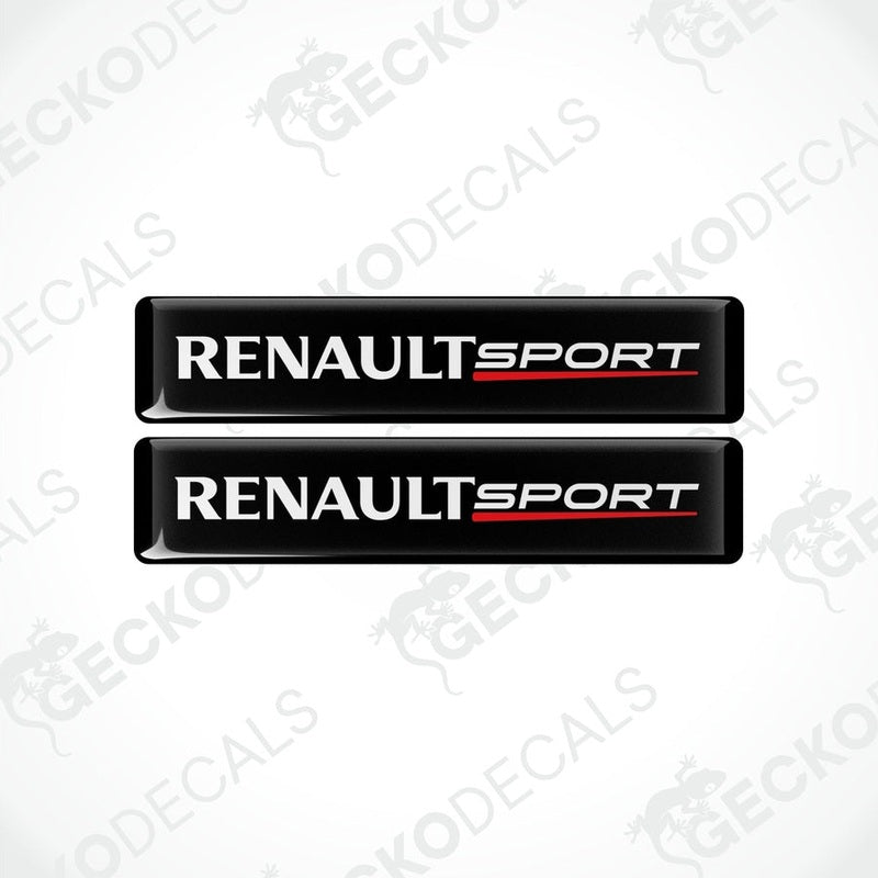 Two black vinyl stickers with the text 'RENAULT SPORT' in white and red logos.