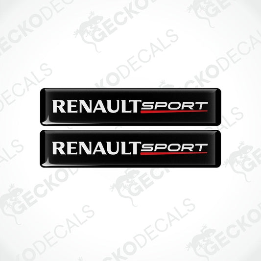 Two black vinyl stickers with the text 'RENAULT SPORT' in white and red logos.
