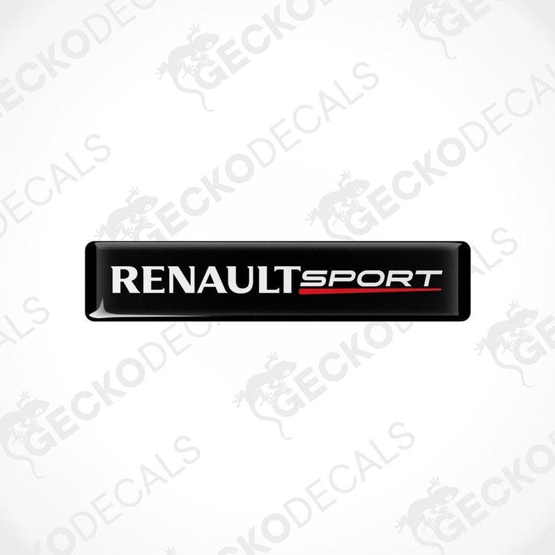 Black vinyl stickers with the text 'RENAULT SPORT' in white and red logos.