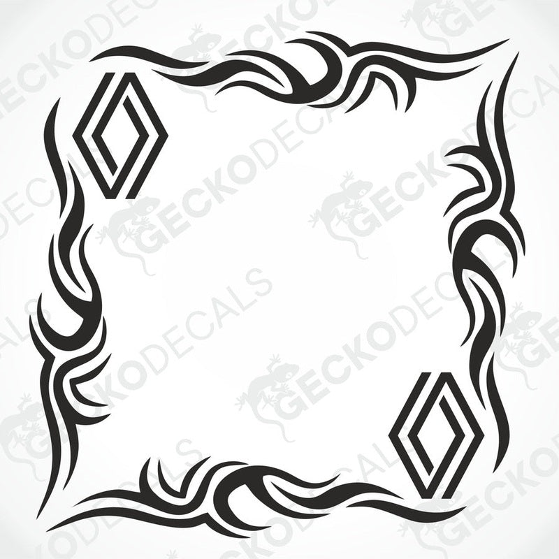 A black and white tribal pattern decal for Renault side window decoration.