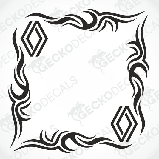 A black and white tribal pattern decal for Renault side window decoration.