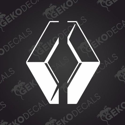 A die cut sticker in the shape of the RENAULT TRUCK logo, suitable for application on vehicles or other surfaces.