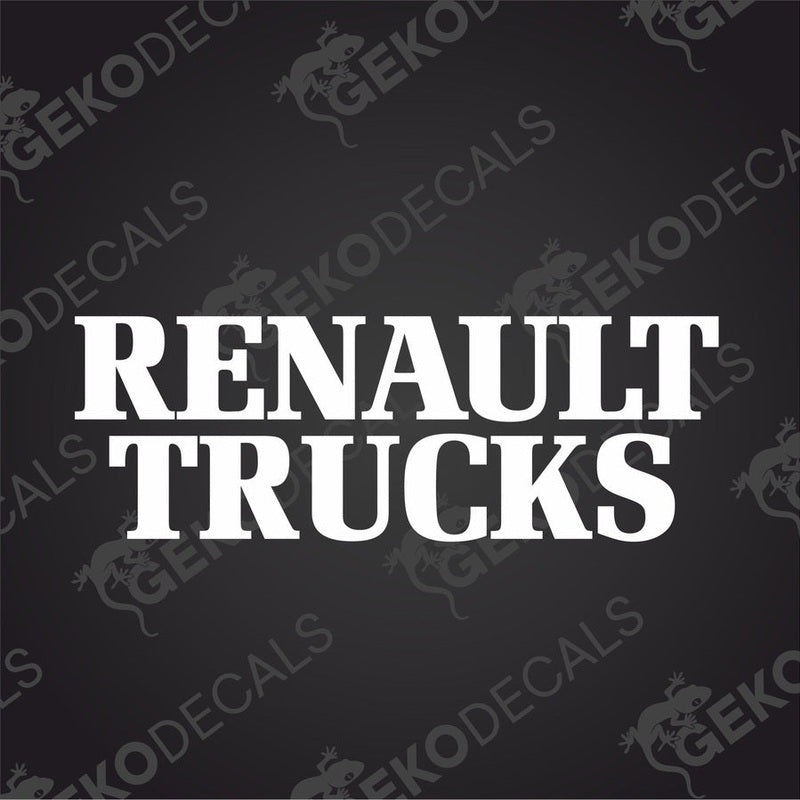 A black decal with the text 'RENAULT TRUCKS' in white capital letters.