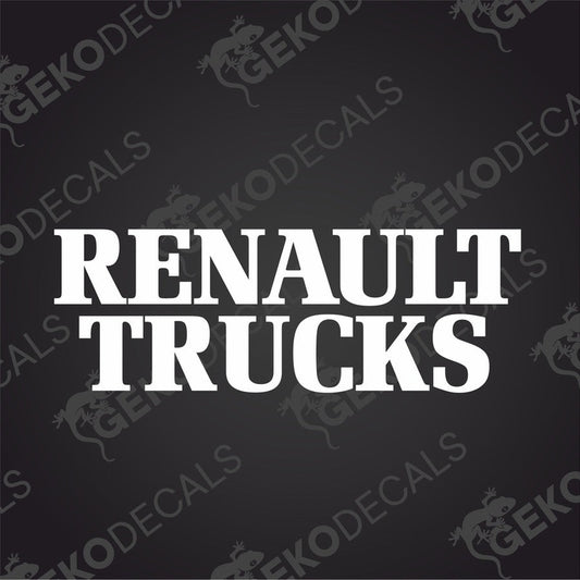 A black decal with the text 'RENAULT TRUCKS' in white capital letters.