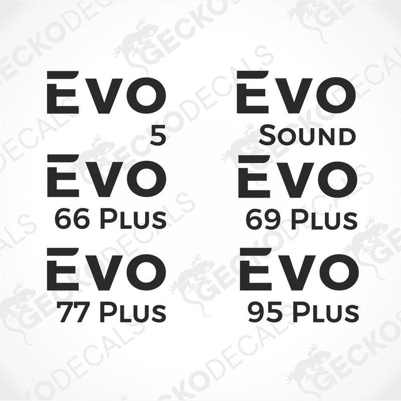 Set of black RIMOR EVO caravan model decals