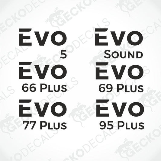 Set of black RIMOR EVO caravan model decals
