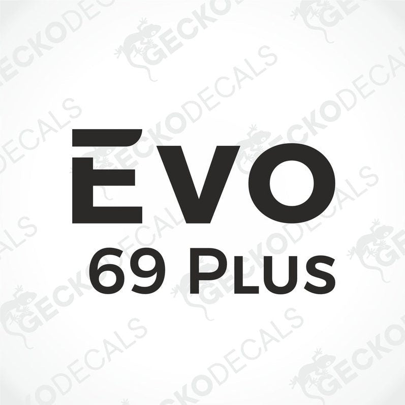 Black RIMOR EVO 69 Plus die-cut caravan decal