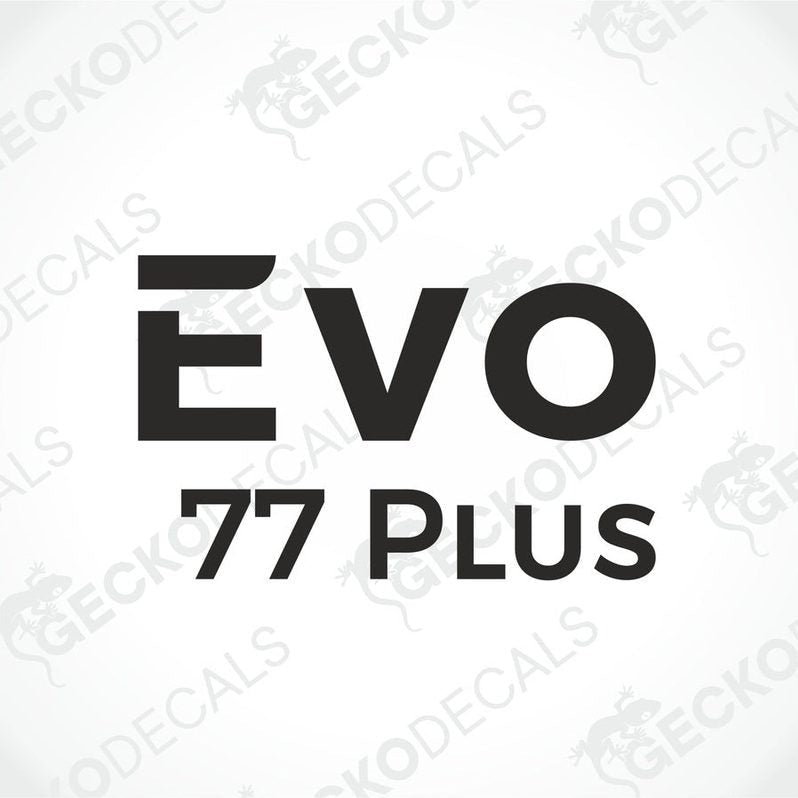 Black RIMOR EVO 77 Plus die-cut caravan decal