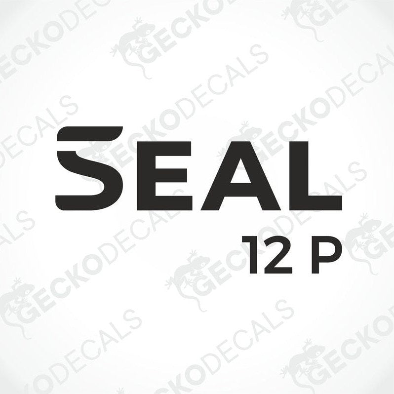 Black Rimor Seal 12 P die-cut decal for caravan exterior or interior