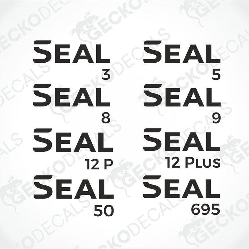 Rimor Seal die-cut caravan decal variety pack in black with model numbers
