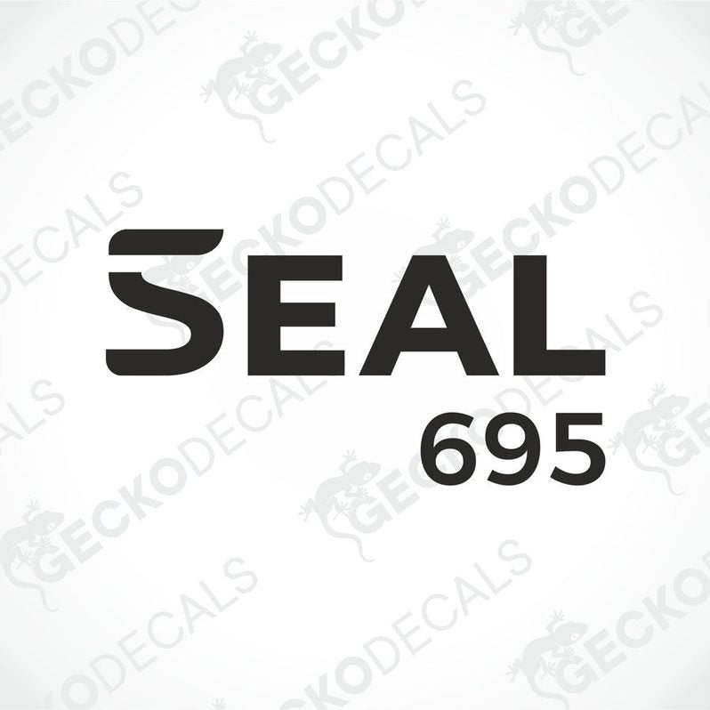 Black Rimor Seal 695 die-cut decal for caravan branding and decoration