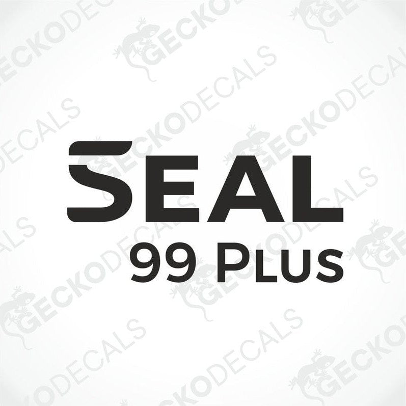 Black RIMOR SEAL 99 PLUS die-cut caravan decal on transfer paper