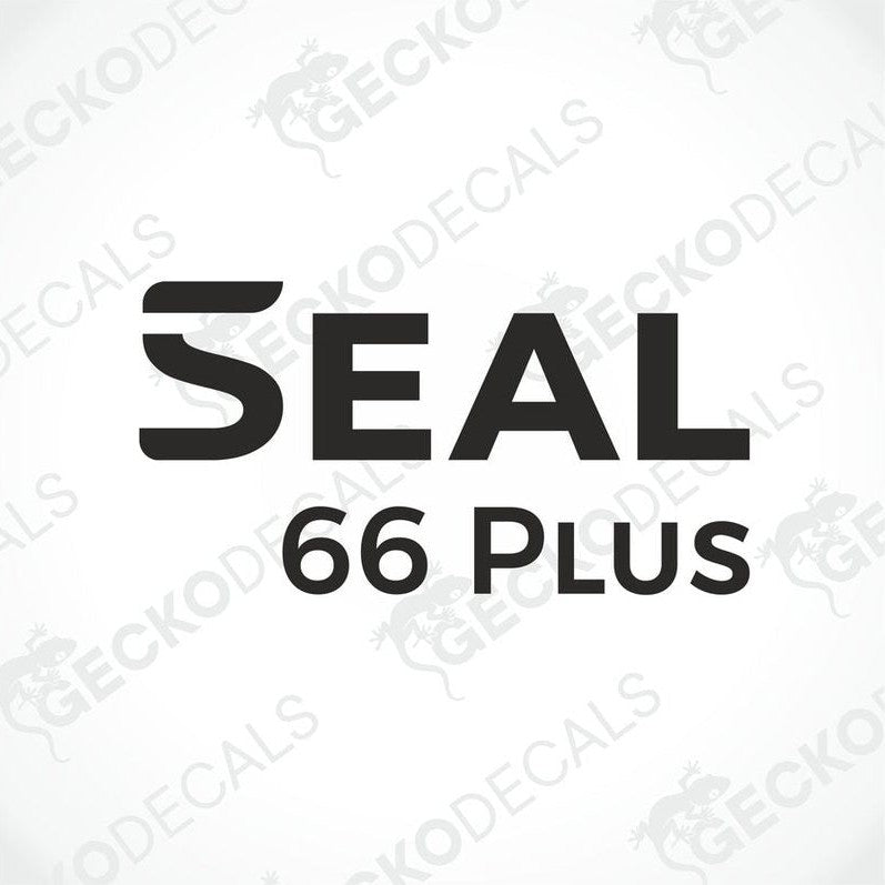 Black RIMOR SEAL 66 PLUS die-cut caravan decal with bold sans-serif font