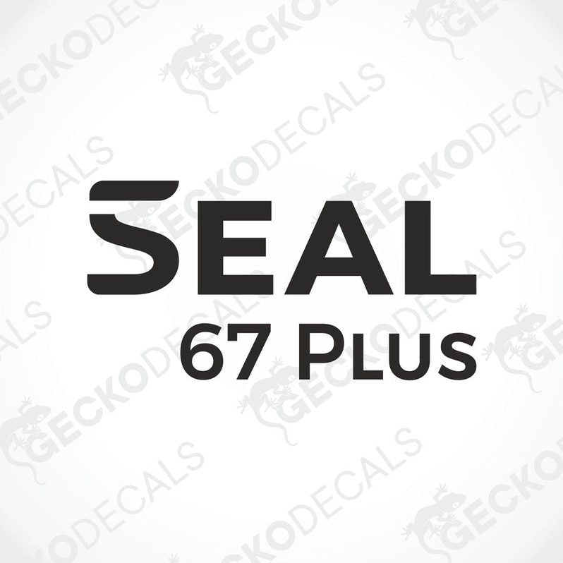 Black RIMOR SEAL 67 PLUS die-cut caravan sticker for exterior use