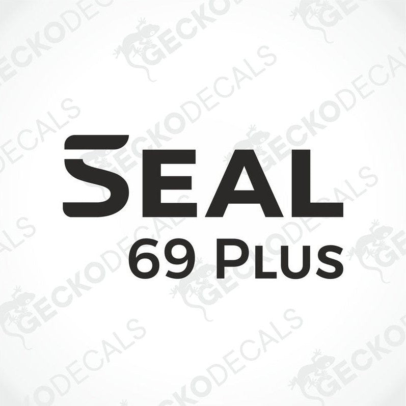 Black RIMOR SEAL 69 PLUS die-cut caravan sticker for interior or exterior