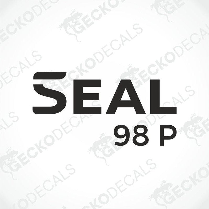 Black RIMOR SEAL 98 P die-cut caravan decal on transfer paper