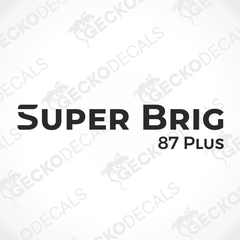 Black Super Brig 87 Plus die-cut caravan decal sticker