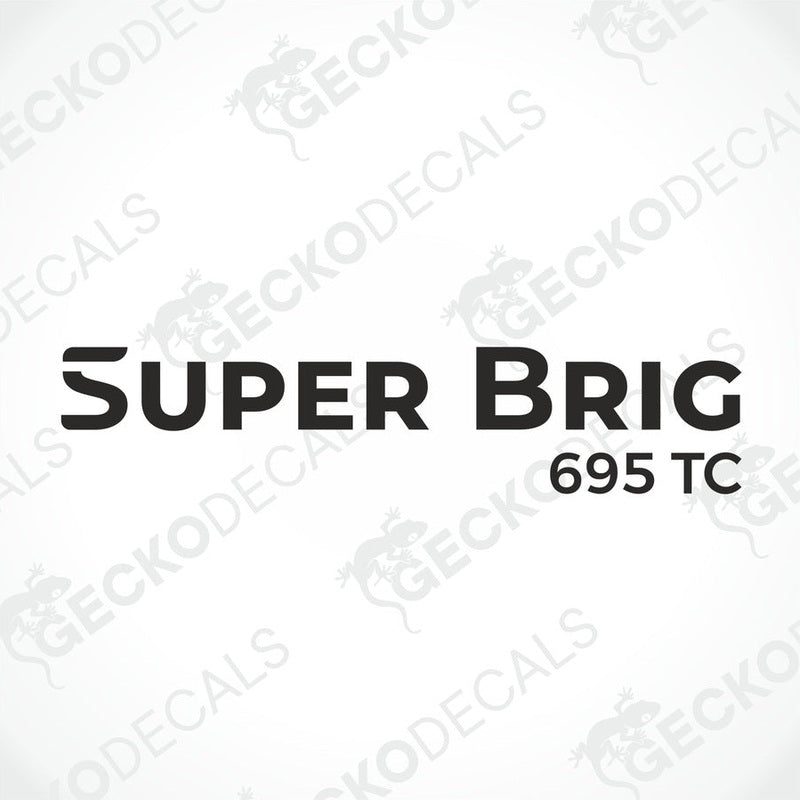 Black Super Brig 695 TC die-cut caravan decal sticker