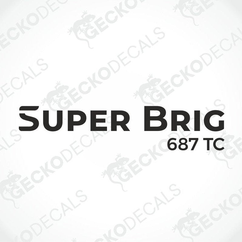 Black Super Brig 687 TC die-cut caravan decal sticker