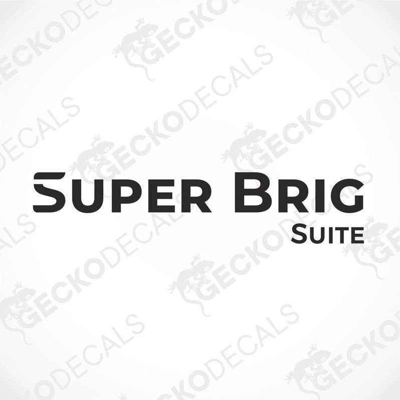 Black Super Brig Suite die-cut caravan decal sticker