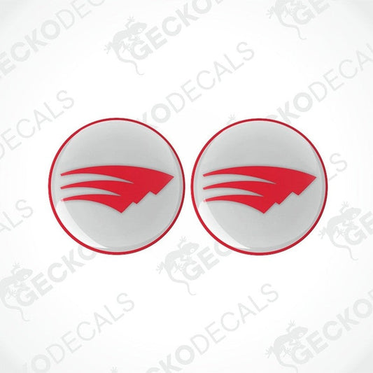 Set of two Roller Team vinyl epoxy decals with glossy dome finish