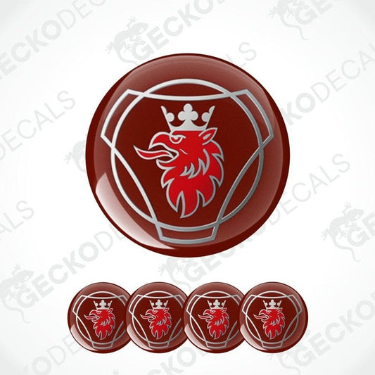 Red lion emblem with a crown on a brown background, featuring the brand 'Gecko Decals'.