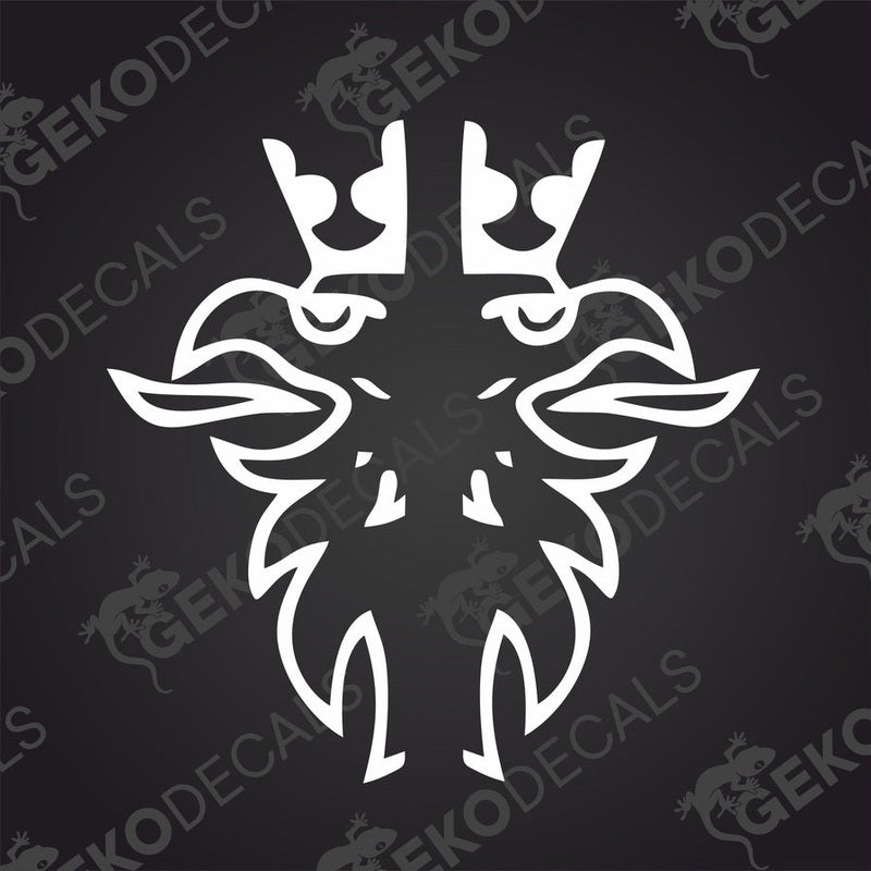 A white and gray die cut sticker of a Scania truck decal.