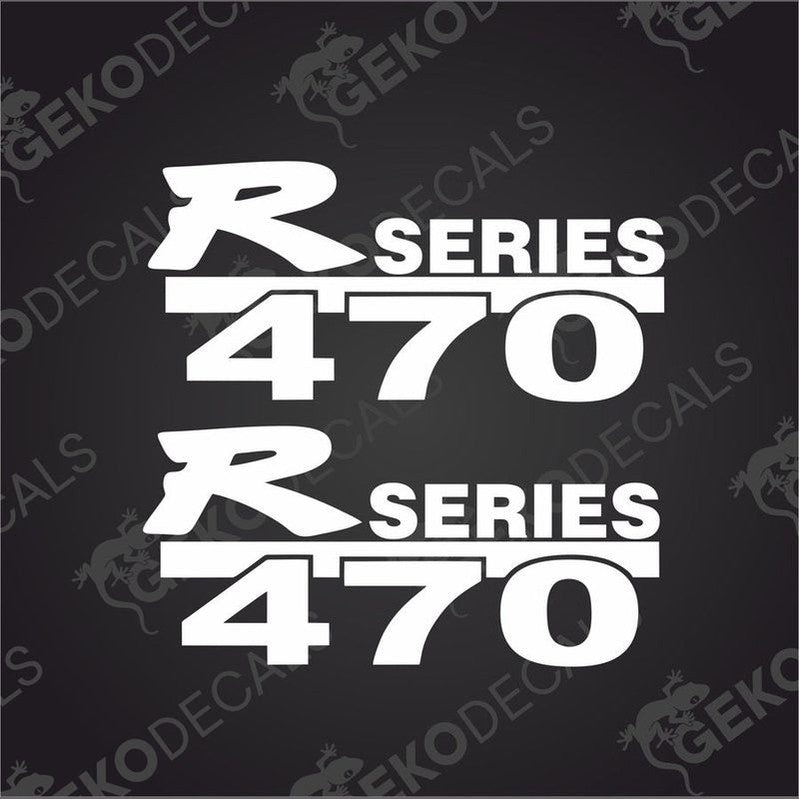 White text decals reading 'R470 SERIES' on a black background, typically used for vehicle customization.
