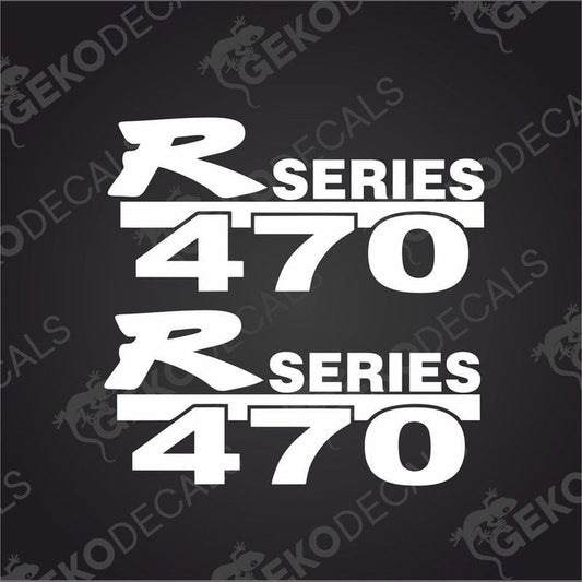 White text decals reading 'R470 SERIES' on a black background, typically used for vehicle customization.