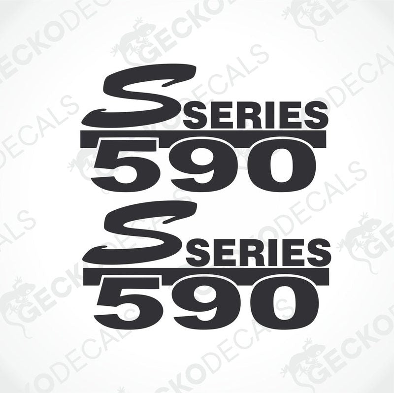 A set of two black decals with the text '590 SERIES' in white. The decals are arranged in two rows with the GeckoDecals logo at the bottom.