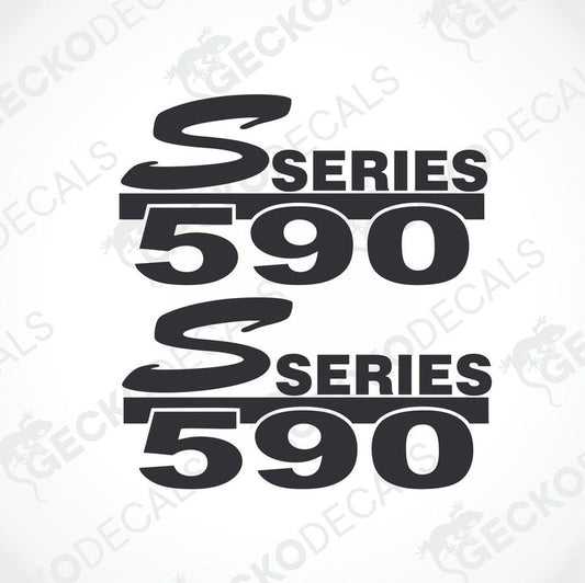 A set of two black decals with the text '590 SERIES' in white. The decals are arranged in two rows with the GeckoDecals logo at the bottom.