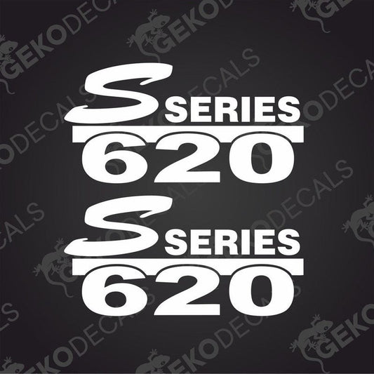 Two white decals with the text '620 S SERIES' in black. They are displayed against a black background with the GeckoDecals logo.