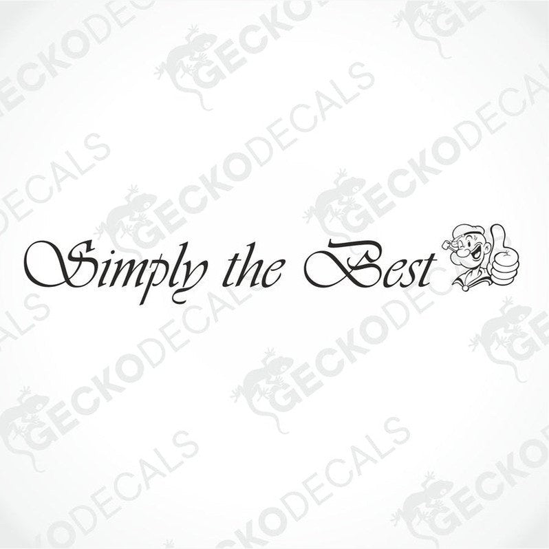 A die cut decal with the text 'SCANIA' and the Popeye character logo, intended for use on a truck's windscreen.