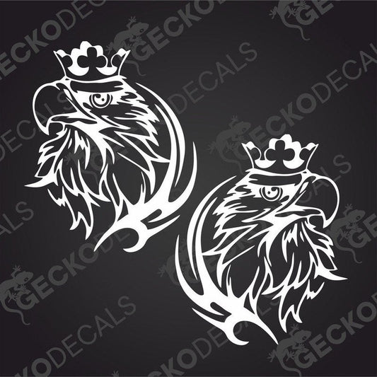 Two black and white decal stickers depicting a stylized bird with the text 'SCANIA' at the base of its design.

