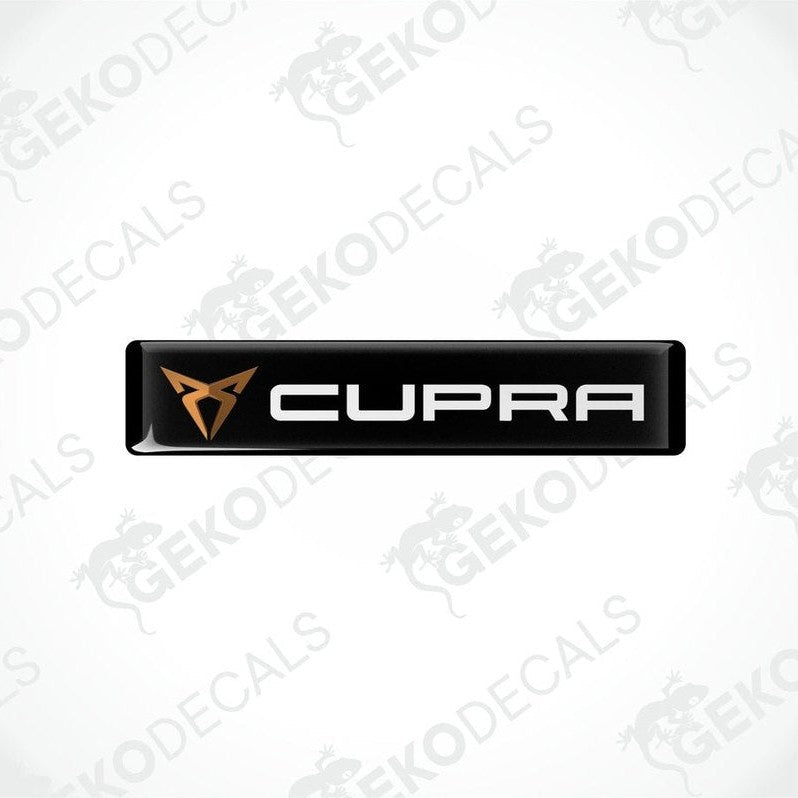 Black vinyl decals with polyurethane coating featuring the SEAT CUPRA logo in white lettering.