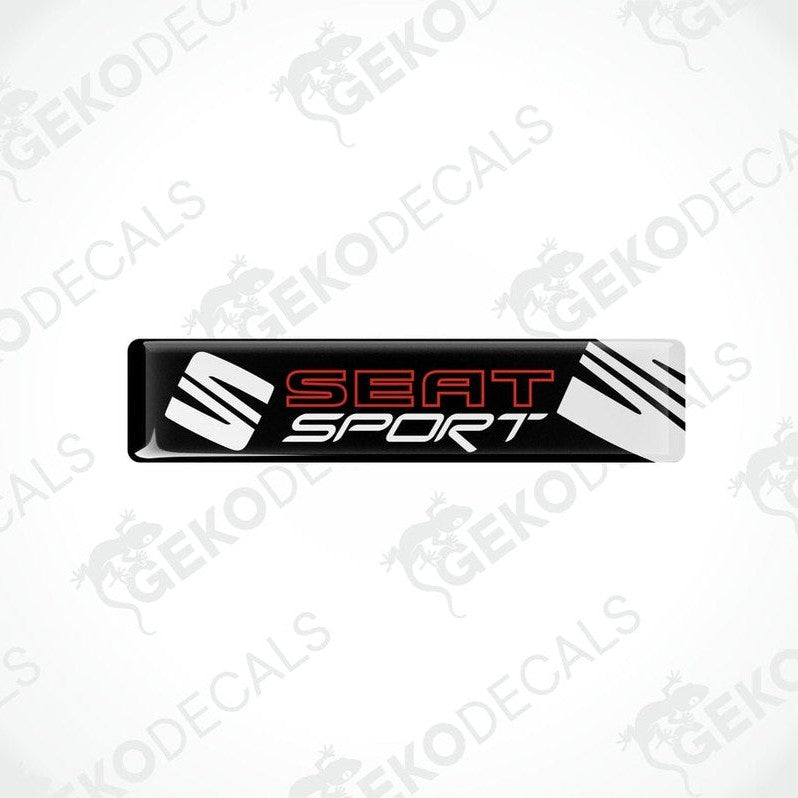  Black vinyl stickers with the text 'SEAT SPORT' and red accents.