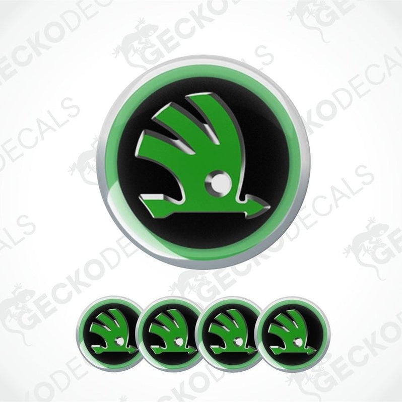 Green and black logo with a white border on a white background, featuring the brand 'Gecko Decals'.