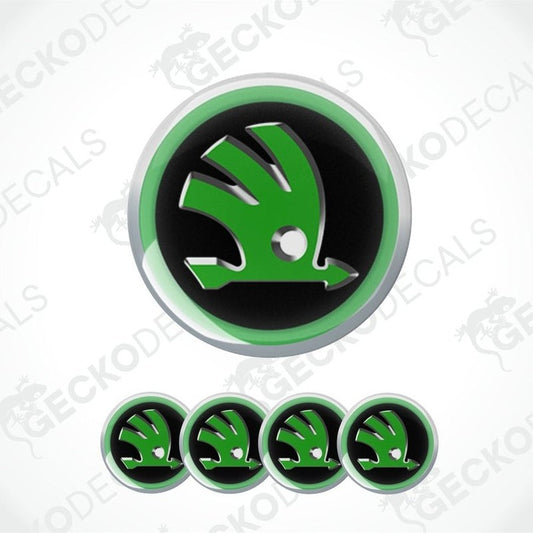 Green and black logo with a white border on a white background, featuring the brand 'Gecko Decals'.