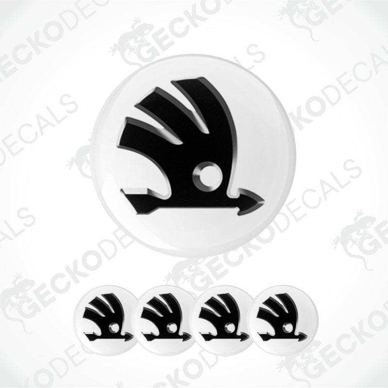 Set of Skoda logo decals on a white background