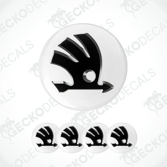Set of Skoda logo decals on a white background