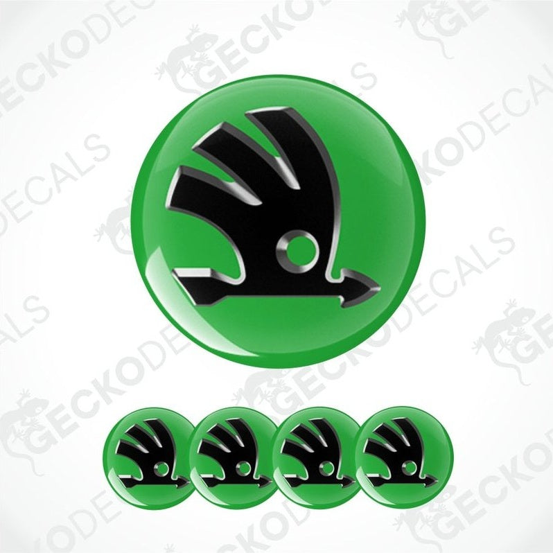Green and black logo with four similar logos below on a white background.