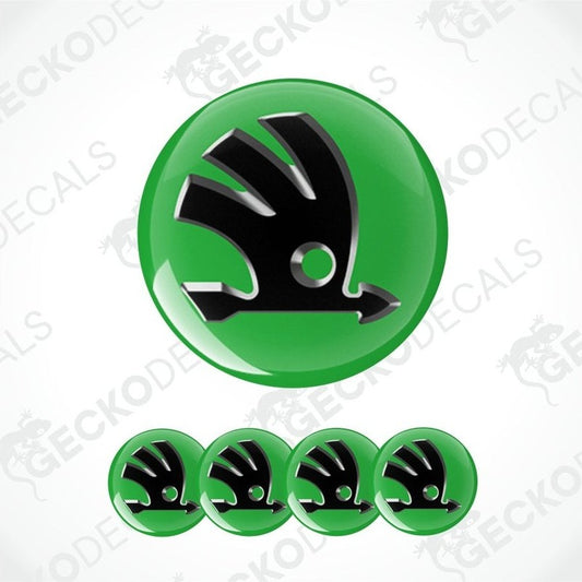 Green and black logo with four similar logos below on a white background.