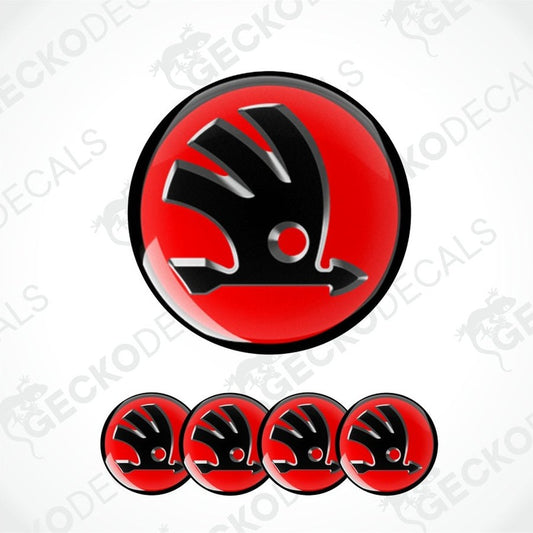Red and black logo with a stylized design on a white background with 'Gecko Decals' watermark.