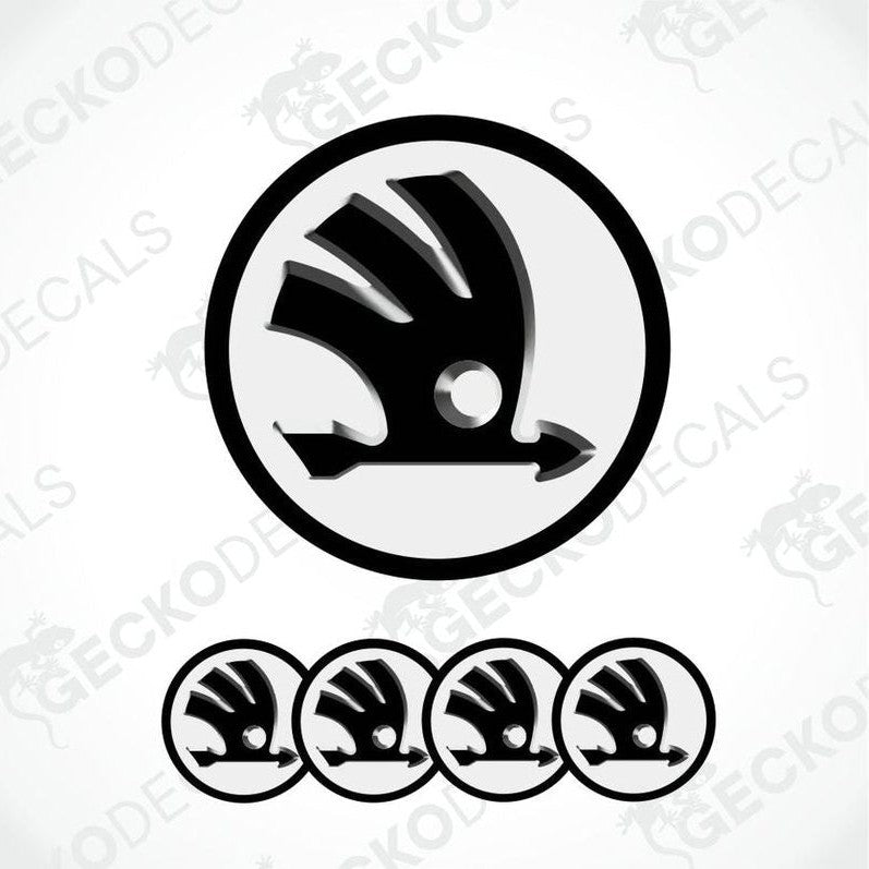Black and white logo with a stylized bird design on a white background.