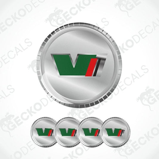 Set of West Virginia University logos on metallic backgrounds with 'Gecko Decals' branding.