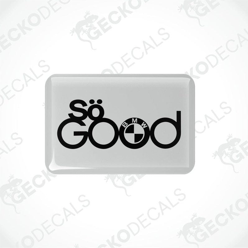  Rectangular white BMW stickers SÖ GOOD